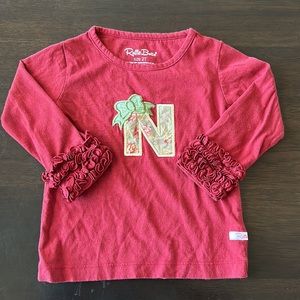 Maroon Ruffle Butts Longsleeve shirt with Custom Embroidery